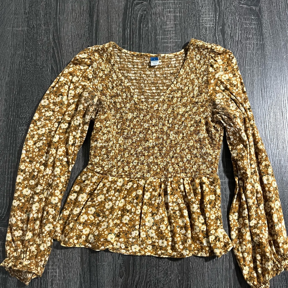 Floral Smocked Yellow Top